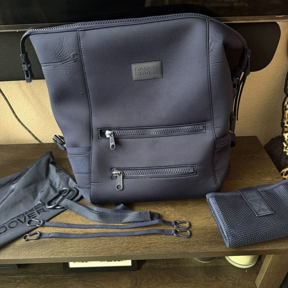 Dagne Dover Large Indi Navy  Neoprene Backpack Travel Vacation Diaper Bag